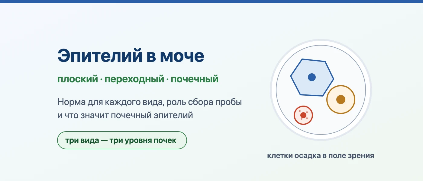 Иллюстрация к статье: Эпителий в моче: норма и что значит плоский, переходный, почечный