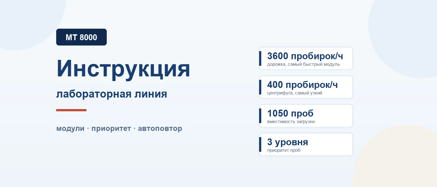 Обложка статьи: Mindray MT 8000: инструкция по работе — модули, штативы, приоритет проб, автоповтор и центрифуга