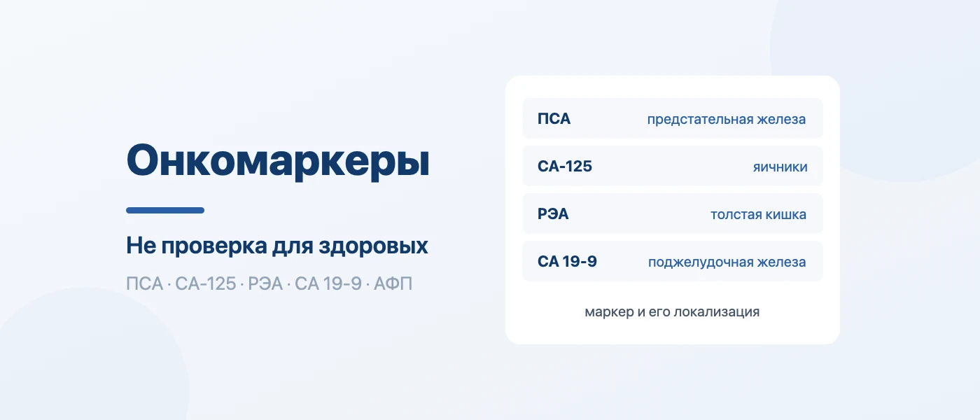 Иллюстрация к статье: Онкомаркеры: что показывают, кому назначают и почему это не скрининг