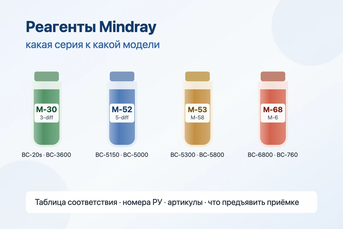 Обложка статьи: Реагенты для гематологических анализаторов Mindray: какая серия к какой модели